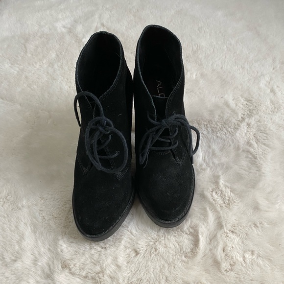 Black Real Suede Booties - Picture 3 of 4